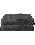 Sol Suave Cotton Bath Towels, 2 Pieces, 140x70 cm, Ultra Soft with Jacquard Leaf Pattern, High Water Absorption, (Silver, 2 Bath Towels 140x70 cm)