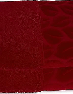 Sol Suave Cotton Hand Towels, 2 Pieces, 100x50 cm, Ultra Soft, Elegant Jacquard Leaf Pattern, High Water Absorption (Barn Red, 2 Hand Towels 100x50 cm)