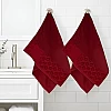 Sol Suave Cotton Hand Towels, 2 Pieces, 100x50 cm, Ultra Soft, Elegant Jacquard Leaf Pattern, High Water Absorption (Barn Red, 2 Hand Towels 100x50 cm)