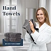 White Classic 8 Piece Egyptian Cotton Towel Set - 2 Large Bath, 2 Thick Hand, 4 Face - Charcoal Grey, Super Absorbent