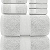 White Classic 8 Piece Egyptian Cotton Towel Set - 2 Large Bath, 2 Thick Hand, 4 Face - Charcoal Grey, Super Absorbent