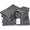 White Classic Cotton Bath Towel Set, 8-Piece, 700 GSM, 2 Bath Towels, 2 Hand Towels, 4 Washcloths (Gray)