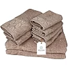 White Classic Cotton Bath Towel Set, 8-Piece, 700 GSM, 2 Bath Towels, 2 Hand Towels, 4 Washcloths (Gray)