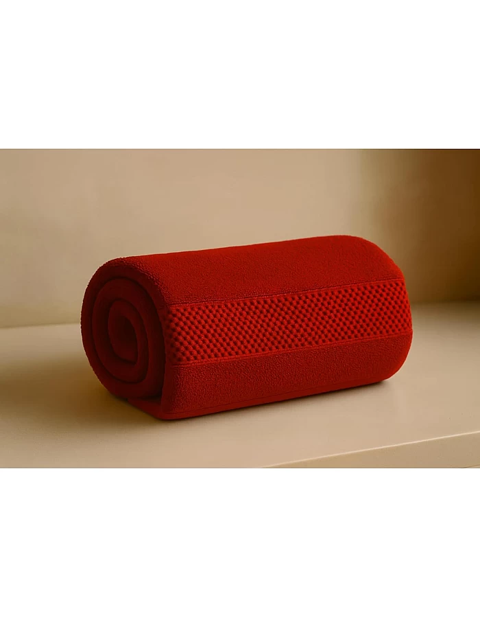 White Classic Cotton Towel, 100% Cotton, 1 Piece Face Towel (Red, Face Towel (30x30 cm))