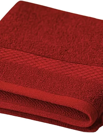 White Classic Cotton Towel, 100% Cotton, 1 Piece Face Towel (Red, Face Towel (30x30 cm))
