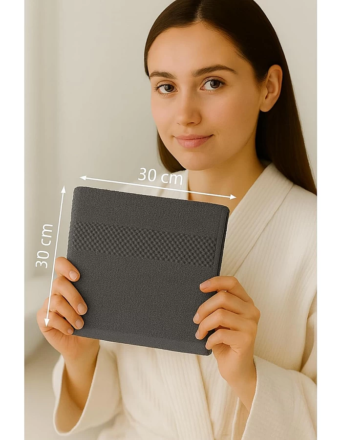 White Classic Cotton Towel, 100% Cotton, 1 Piece Face towel (Gray, Face Towel (30x30 cm))