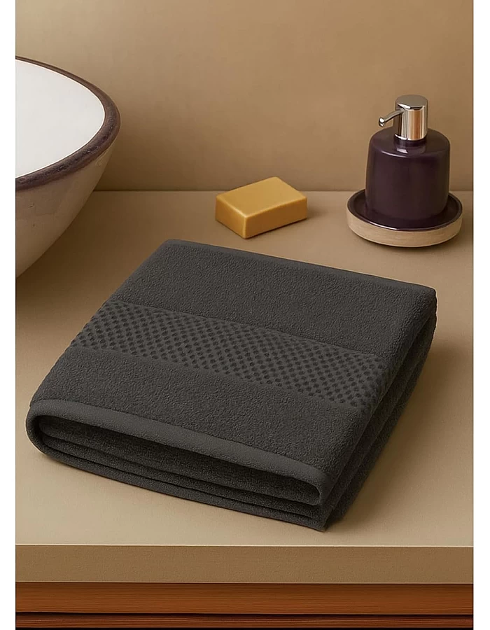 White Classic Cotton Towel, 100% Cotton, 1 Piece Face towel (Gray, Face Towel (30x30 cm))