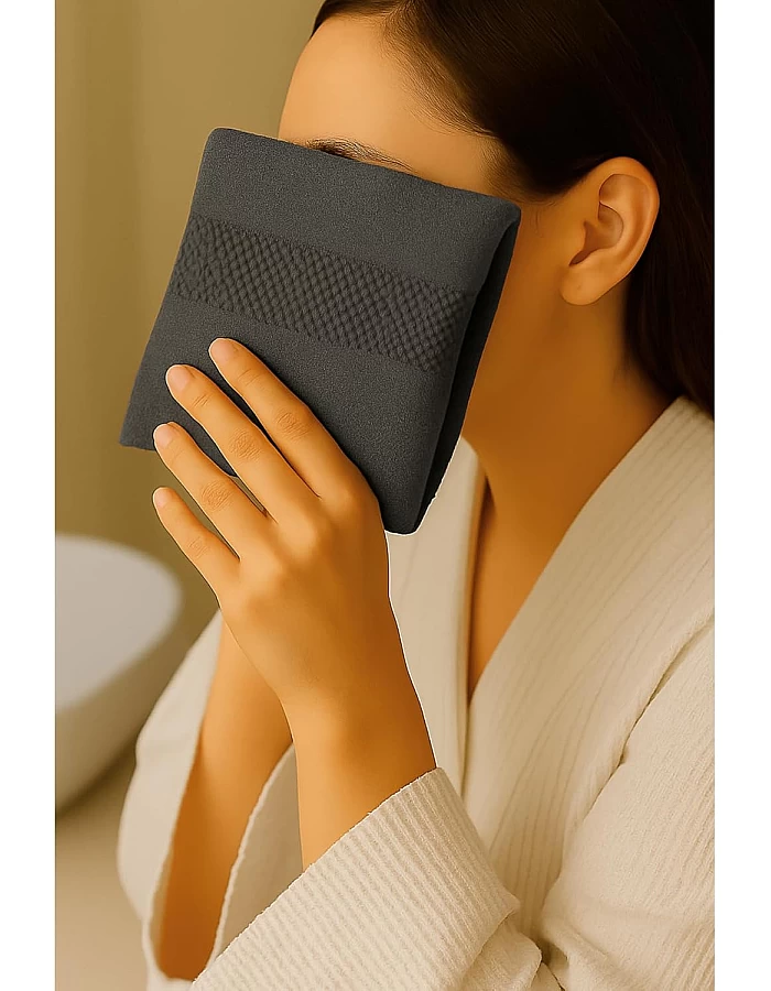 White Classic Cotton Towel, 100% Cotton, 1 Piece Face towel (Gray, Face Towel (30x30 cm))