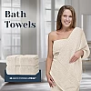 White Classic Luxury Bath Towel Set of 8 Pieces - 100% Turkish Cotton Highly Absorbent Towels for Bathroom, 2 Luxury Bath Towels 700GSM, 2 Hand Towels, 4 Washcloths, Wine Red