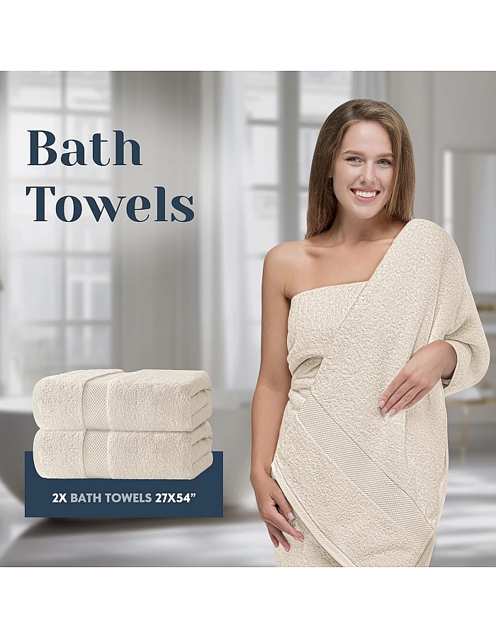 White Classic Luxury Bath Towel Set of 8 Pieces - 100% Turkish Cotton Highly Absorbent Towels for Bathroom, 2 Luxury Bath Towels 700GSM, 2 Hand Towels, 4 Washcloths, Wine Red