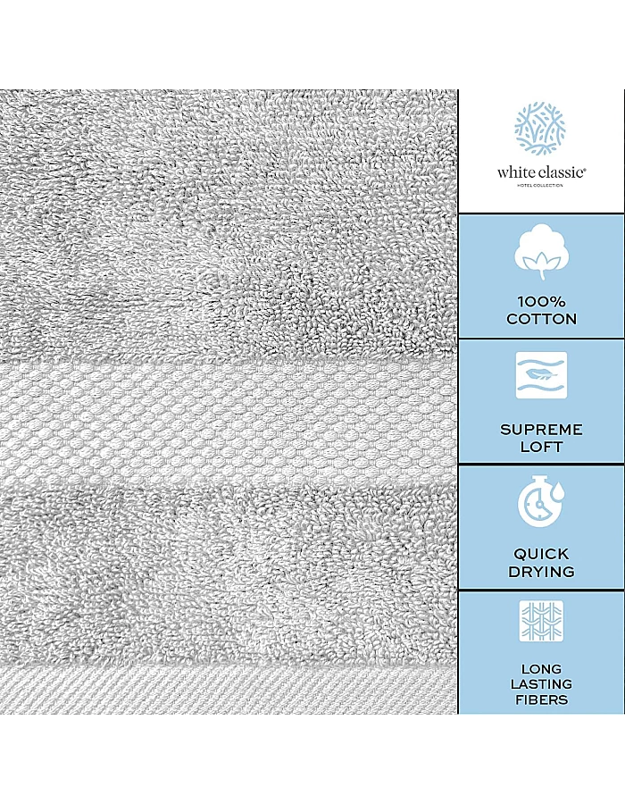 White Classic Luxury Bath Towel Set of 8 Pieces - 100% Turkish Cotton Highly Absorbent Towels for Bathroom, 2 Luxury Bath Towels 700GSM, 2 Hand Towels, 4 Washcloths, Wine Red