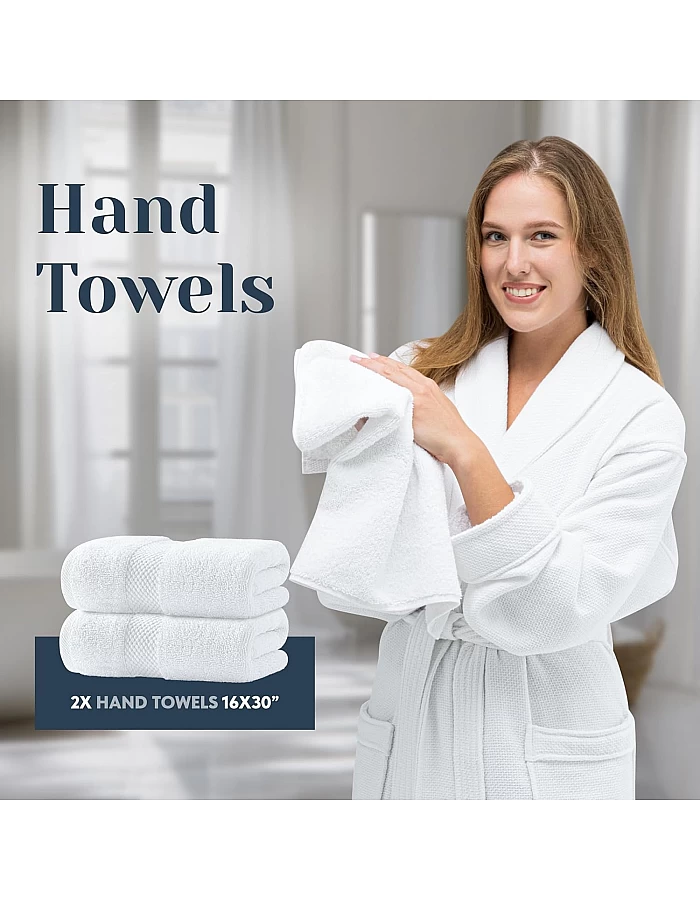 White Classic Luxury Bath Towel Set of 8 Pieces - 100% Turkish Cotton Highly Absorbent Towels for Bathroom, 2 Luxury Bath Towels 700GSM, 2 Hand Towels, 4 Washcloths, Wine Red