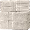 White Classic Luxury Bath Towel Set of 8 Pieces - 100% Turkish Cotton Highly Absorbent Towels for Bathroom, 2 Luxury Bath Towels 700GSM, 2 Hand Towels, 4 Washcloths, Wine Red