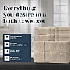 White Classic Luxury Bath Towel Set of 8 Pieces - 100% Turkish Cotton Highly Absorbent Towels for Bathroom, 2 Luxury Bath Towels 700GSM, 2 Hand Towels, 4 Washcloths, Taupe