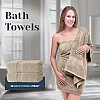 White Classic Luxury Bath Towel Set of 8 Pieces - 100% Turkish Cotton Highly Absorbent Towels for Bathroom, 2 Luxury Bath Towels 700GSM, 2 Hand Towels, 4 Washcloths, Taupe