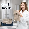 White Classic Luxury Bath Towel Set of 8 Pieces - 100% Turkish Cotton Highly Absorbent Towels for Bathroom, 2 Luxury Bath Towels 700GSM, 2 Hand Towels, 4 Washcloths, Taupe