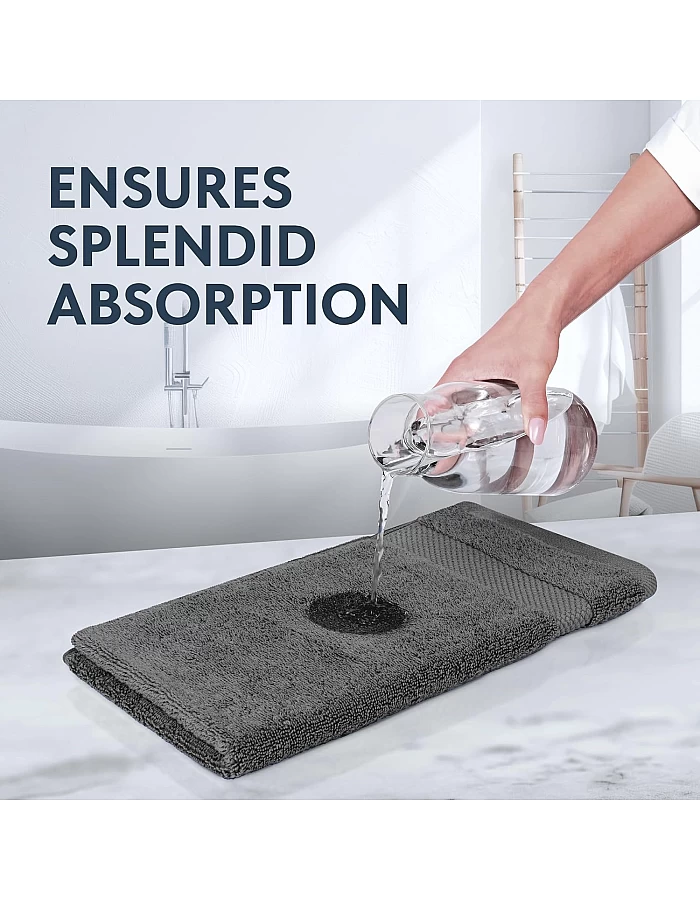 White Classic Luxury Cotton Washcloths 13x13 Inch - 650 GSM Turkish Cotton | Hotel, Spa, Bathroom Face Towel | 12 Pack, Dark Gray