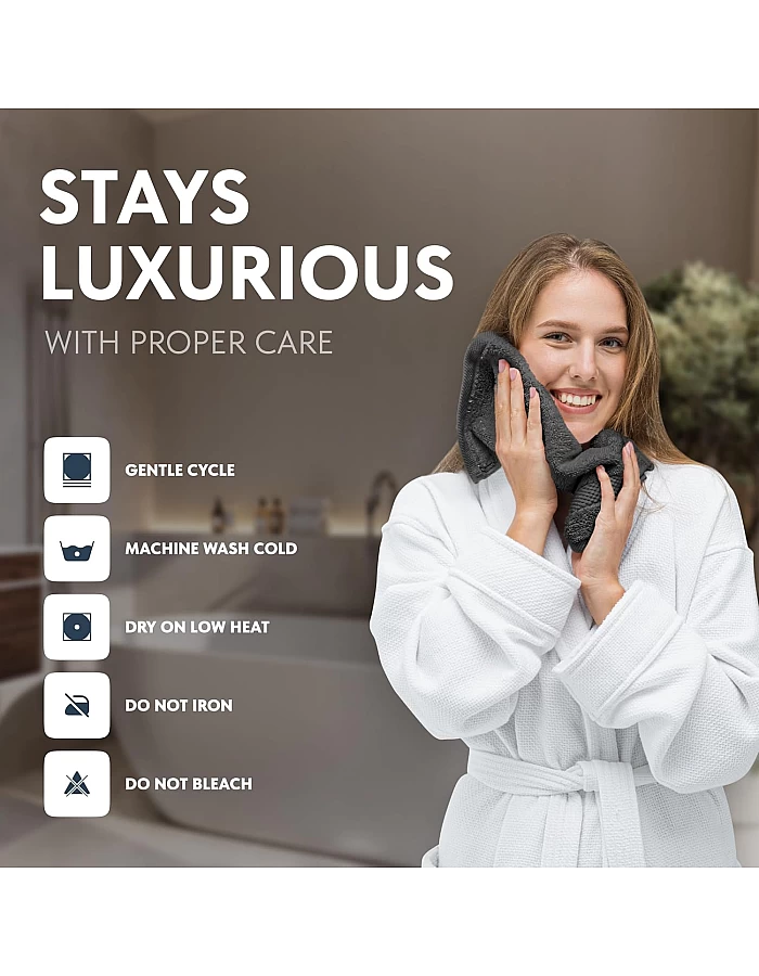 White Classic Luxury Cotton Washcloths 13x13 Inch - 650 GSM Turkish Cotton | Hotel, Spa, Bathroom Face Towel | 12 Pack, Dark Gray