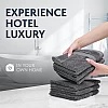 White Classic Luxury Cotton Washcloths 13x13 Inch - 650 GSM Turkish Cotton | Hotel, Spa, Bathroom Face Towel | 12 Pack, Dark Gray