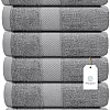 White Classic Luxury Hand Towels | Cotton Hotel spa Bathroom Towel | 16x30 | 6 Pack | Grey