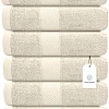 White Classic Luxury Hand Towels | Cotton Hotel spa Bathroom Towel | 16x30 | 6 Pack | Grey
