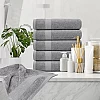 White Classic Luxury Hand Towels | Cotton Hotel spa Bathroom Towel | 16x30 | 6 Pack | Grey
