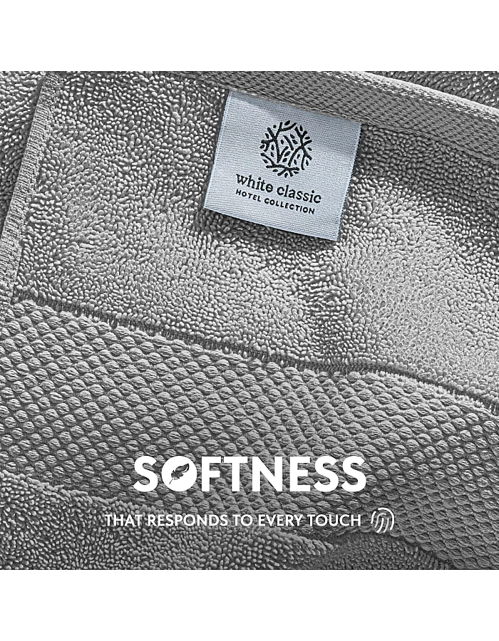 White Classic Luxury Hand Towels 6 Pc Set - Premium Cotton Hotel Style Bathroom Towels 16x30, Highly Absorbent 650 GSM Towels for Bathroom, Gym, Shower, Spa, Dormitory, Kitchen 6 Pack, Dolphin Gray