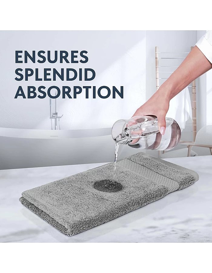 White Classic Luxury Hand Towels 6 Pc Set - Premium Cotton Hotel Style Bathroom Towels 16x30, Highly Absorbent 650 GSM Towels for Bathroom, Gym, Shower, Spa, Dormitory, Kitchen 6 Pack, Dolphin Gray