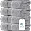 White Classic Luxury Hand Towels 6 Pc Set - Premium Cotton Hotel Style Bathroom Towels 16x30, Highly Absorbent 650 GSM Towels for Bathroom, Gym, Shower, Spa, Dormitory, Kitchen 6 Pack, Dolphin Gray