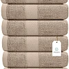 White Classic Luxury Hand Towels for Bathroom-Hotel-Spa-Kitchen-Set - Circlet Egyptian Cotton - 16x30 Inches - Set of 6 (Gray)