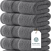 White Classic Luxury Hand Towels for Bathroom-Hotel-Spa-Kitchen-Set - Circlet Egyptian Cotton - 16x30 Inches - Set of 6 (Lavender)