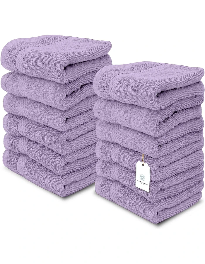 White Classic Luxury Washcloths for Bathroom-Hotel-Spa-Kitchen-Set - Circlet Egyptian Cotton - Highly Absorbent Hotel Quality Face Towels - Bulk Set of 12-13x13 Inch (Wine Red)