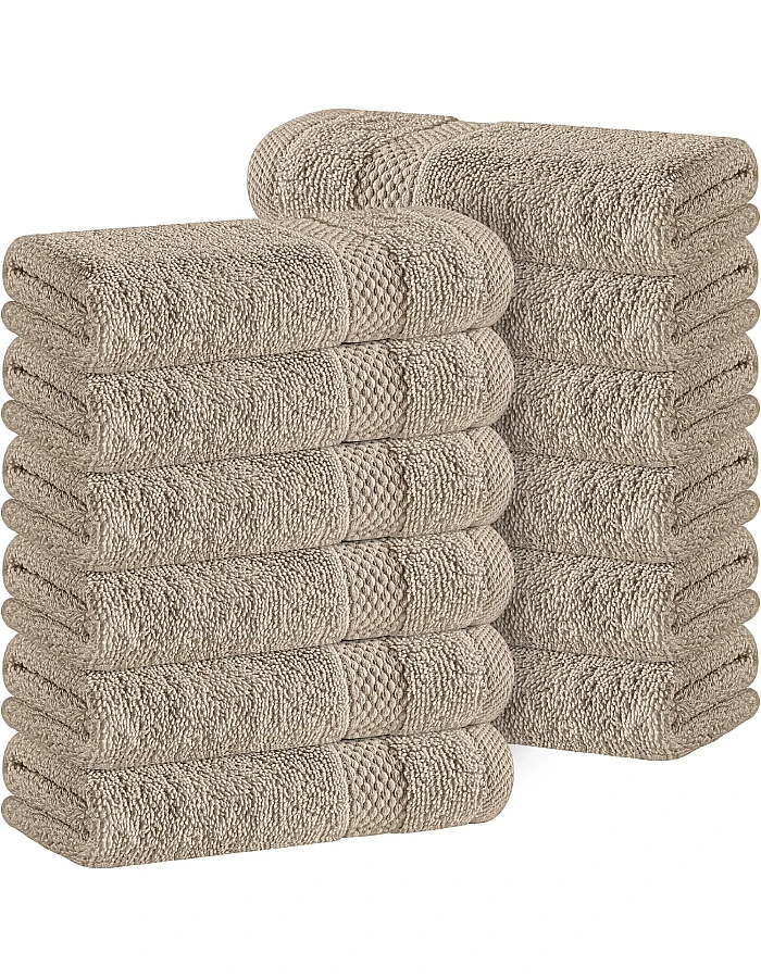 White Classic Luxury Washcloths for Bathroom-Hotel-Spa-Kitchen-Set - Circlet Egyptian Cotton - Highly Absorbent Hotel Quality Face Towels - Bulk Set of 12-13x13 Inch (Wine Red)