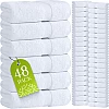 White Classic Washcloth Towels, (24 Pack, 12 x 12 Inch) 100% Cotton, Hotel Grade Use on Your Face in Your Home, Kitchen, Gym, and Bathroom, Super Absorbent Extra Soft Bleached White 12"X12" White