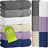 White Classic Washcloth Towels, (24 Pack, 12 x 12 Inch) 100% Cotton, Hotel Grade Use on Your Face in Your Home, Kitchen, Gym, and Bathroom, Super Absorbent Extra Soft Bleached White 12"X12" White