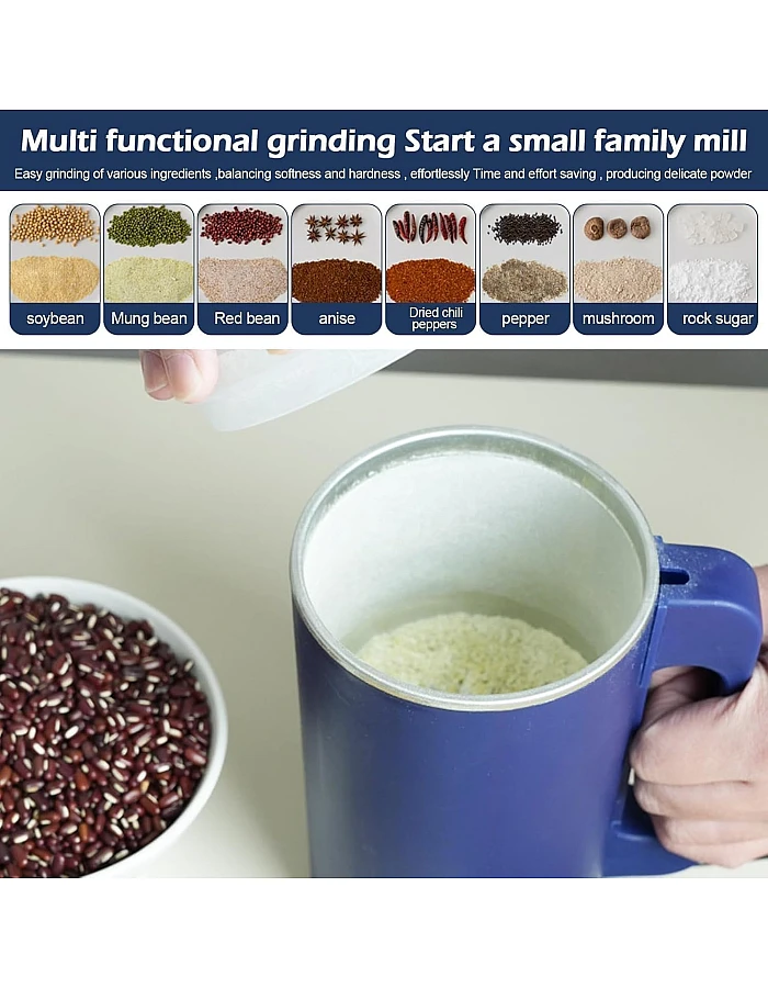مطحنة كهربائية للقهوة والتوابل، وعاء من الستانلس ستيل بسعة 600 مل، شفرة ثمانية الشفرات، متعددة الاستخدامات لطحن حبوب القهوة والمكسرات وا