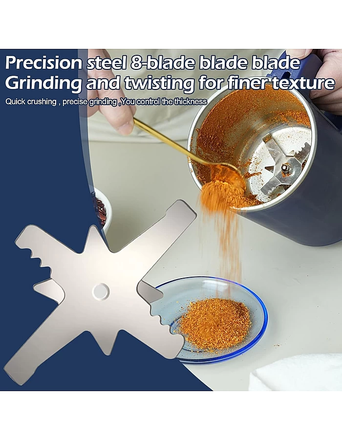 HAPPY HOME Grain Mill, Multifunctional Electric Spice Mill, Coffee Grinder with Stainless Steel Striking Knife and Transparent Lid, 600 ml Capacity for Coffee Beans, Nuts, Spices, Grains, Herbs