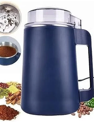 HAPPY HOME Grain Mill, Multifunctional Electric Spice Mill, Coffee Grinder with Stainless Steel Striking Knife and Transparent Lid, 600 ml Capacity for Coffee Beans, Nuts, Spices, Grains, Herbs