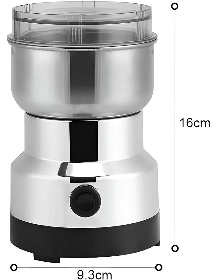 Multifunctional Electric Coffee Grinder with 4 Stainless Steel Blades Designed to Grind Coffee Beans, Spices, Flaxseed and More Efficiently with Powerful 150W Motor