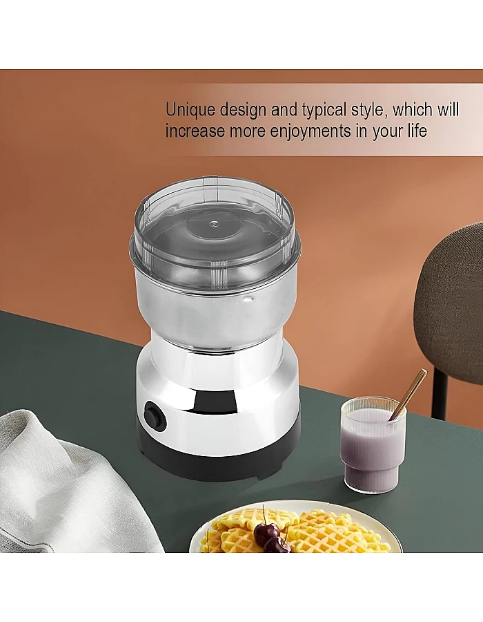 Multifunctional Electric Coffee Grinder with 4 Stainless Steel Blades Designed to Grind Coffee Beans, Spices, Flaxseed and More Efficiently with Powerful 150W Motor