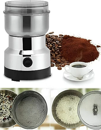 Multifunctional Electric Coffee Grinder with 4 Stainless Steel Blades Designed to Grind Coffee Beans, Spices, Flaxseed and More Efficiently with Powerful 150W Motor