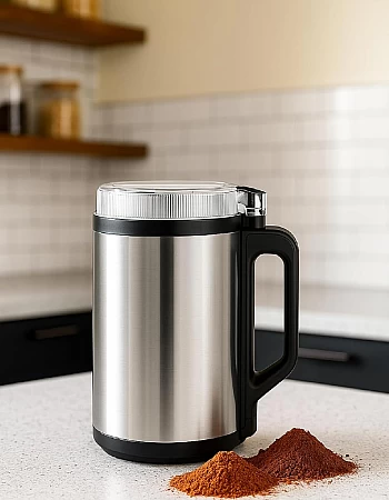 SILVERCRQST MOTOR Stainless Steel Electric Coffee Grinder Spice Grinder 300W 150g Capacity with 6 Sharp Stainless Steel Blades for Spices, Nuts, Herbs, Coffee Grinding Powers Easy to Clean