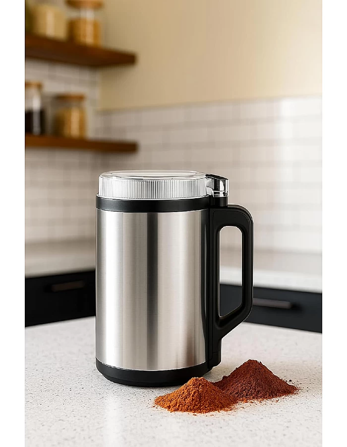 SILVERCRQST MOTOR Stainless Steel Electric Coffee Grinder Spice Grinder 300W 150g Capacity with 6 Sharp Stainless Steel Blades for Spices, Nuts, Herbs, Coffee Grinding Powers Easy to Clean