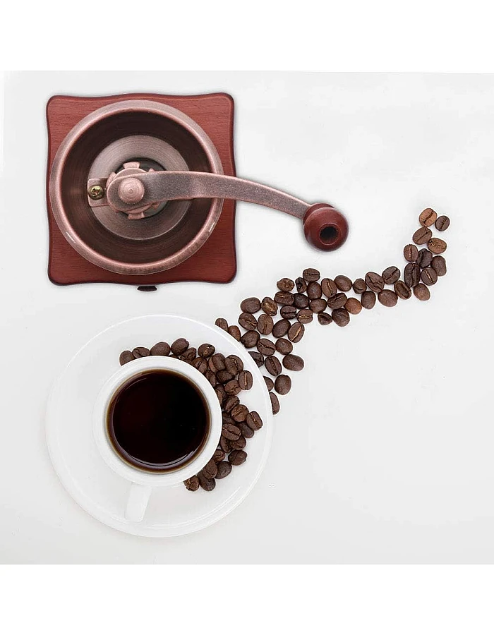 Houkiper Vintage Manual Coffee Grinder, Wooden Coffee Bean Spice Hand Grinder, Ceramic Mill (Brown)