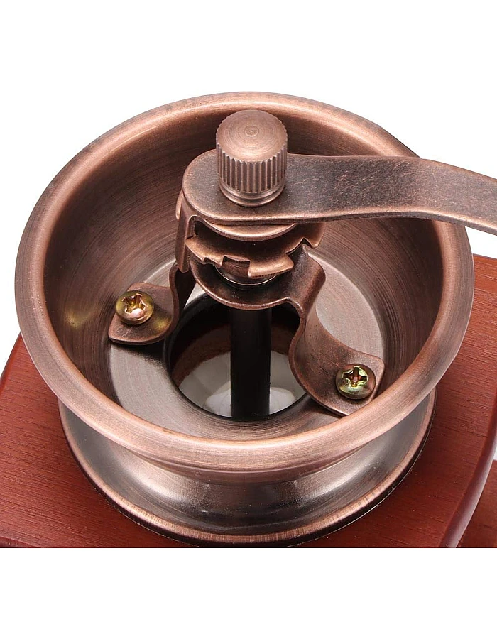 Houkiper Vintage Manual Coffee Grinder, Wooden Coffee Bean Spice Hand Grinder, Ceramic Mill (Brown)