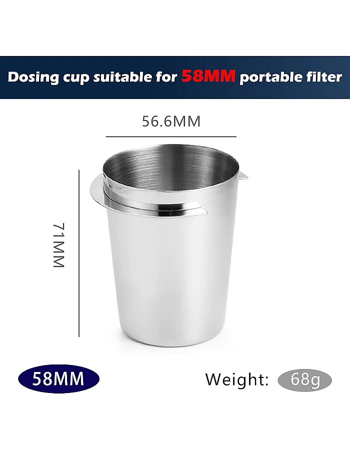 NEOUZA Espresso Dosing Cup Coffee Powder Feeder Part for Coffee Machine Grinder (58mm Black Spray)