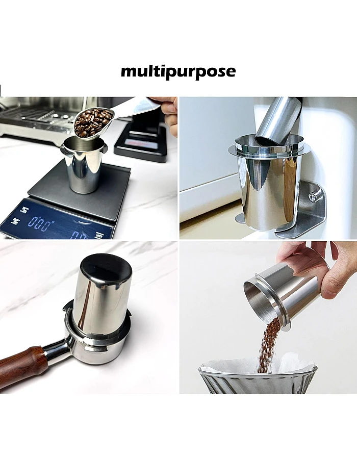 NEOUZA Espresso Dosing Cup Coffee Powder Feeder Part for Coffee Machine Grinder (58mm Black Spray)