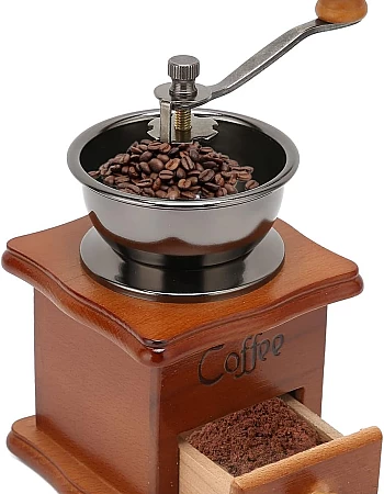 Natudeco Manual coffee grinder, manual coffee grinder in vintage style. Classic coffee grinder. for French drip coffee printing