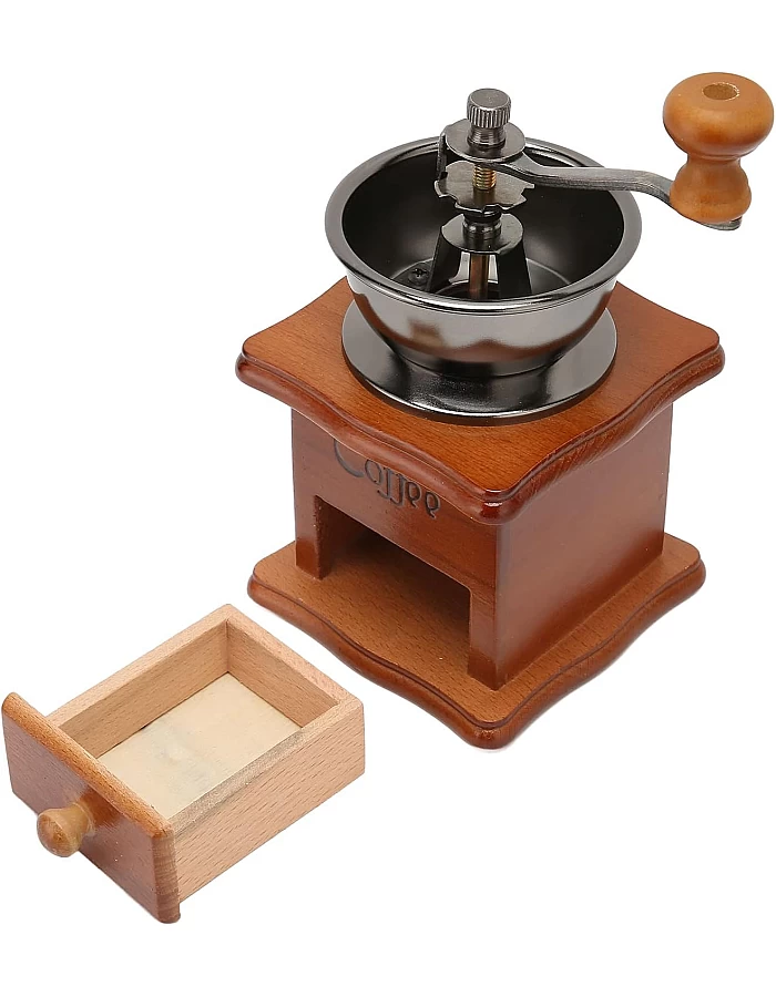 Natudeco Manual coffee grinder, manual coffee grinder in vintage style. Classic coffee grinder. for French drip coffee printing