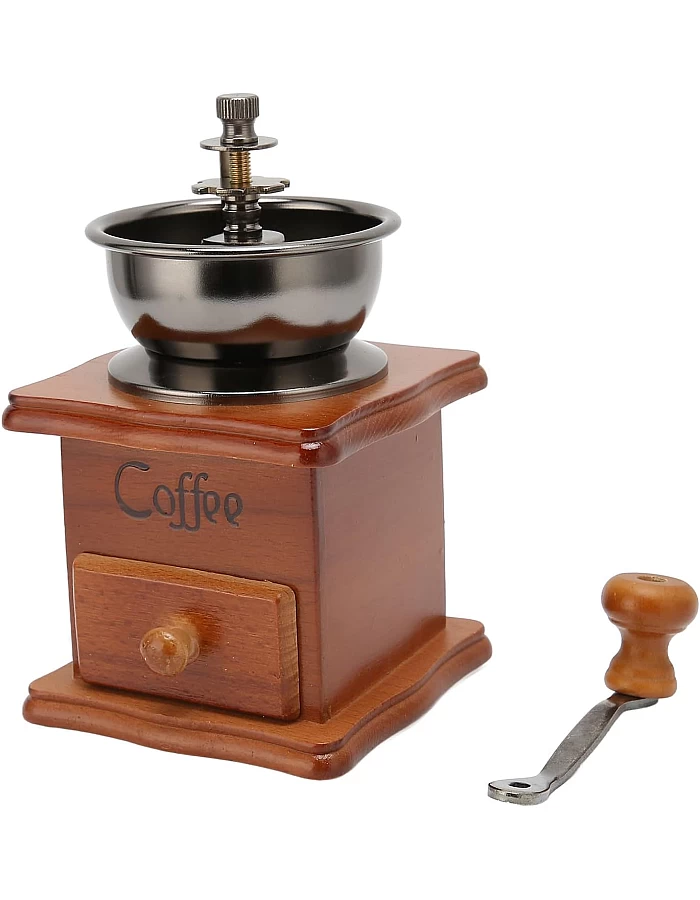 Natudeco Manual coffee grinder, manual coffee grinder in vintage style. Classic coffee grinder. for French drip coffee printing